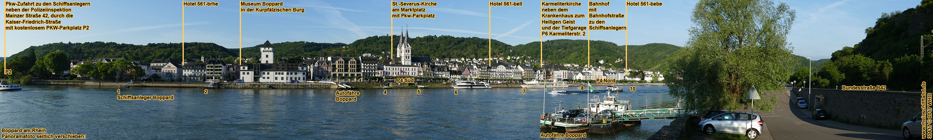 <holiday in Boppard on the romantic Rhine River in Germany